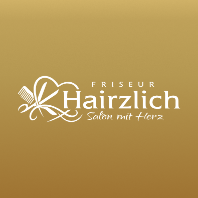 Friseur Logo für Hairzlich - Frisör Logo-Design Beispiel