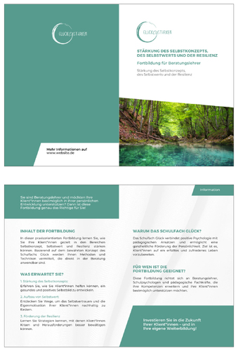 Flyer für Anbieter einer Fortbildung für Beratungslehrer