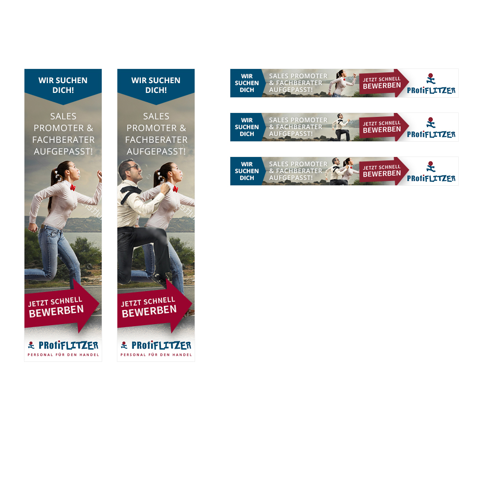 2 Stellenanzeigenbanner für Personaldienstleister zur Werbung auf Promotion-Jobplattform