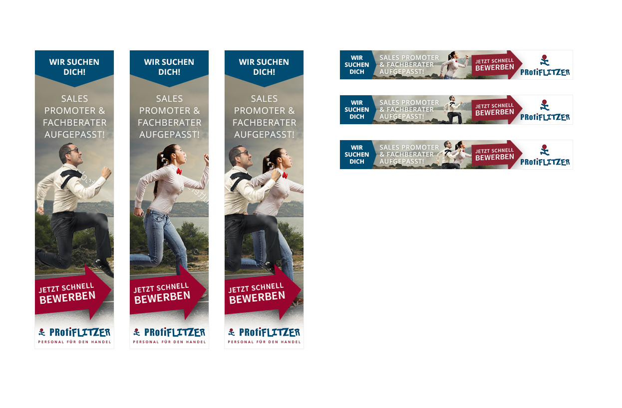 2 Stellenanzeigenbanner für Personaldienstleister zur Werbung auf Promotion-Jobplattform