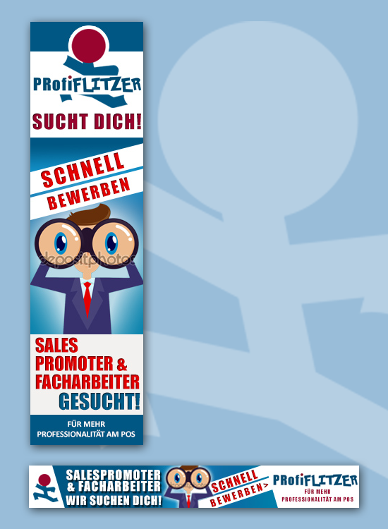 2 Stellenanzeigenbanner für Personaldienstleister zur Werbung auf Promotion-Jobplattform