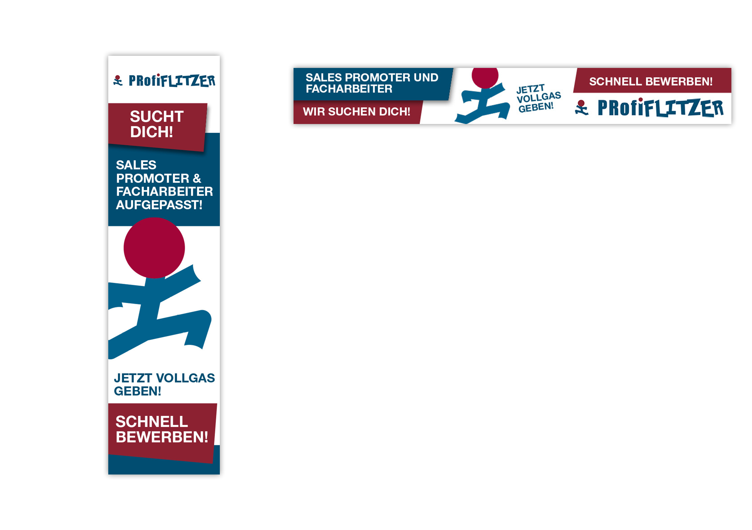 2 Stellenanzeigenbanner für Personaldienstleister zur Werbung auf Promotion-Jobplattform