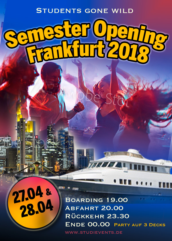 Plakat-Design für Semester Opening 2018 Frankfurt - Partyschiff