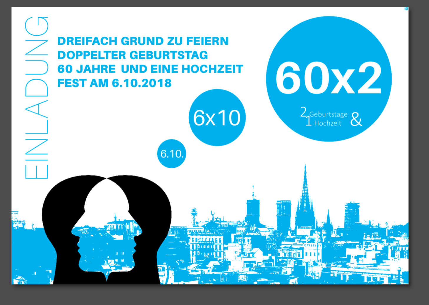 Einladungskarten-Design für Ehepaar