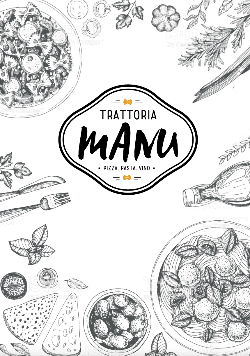 Speisekarten-Design für Trattoria