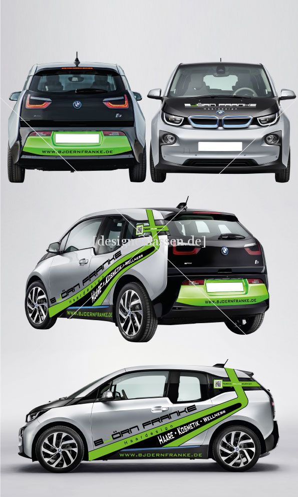 BMW i3 Autobeschriftung für Friseur Björn Franke Haardesign