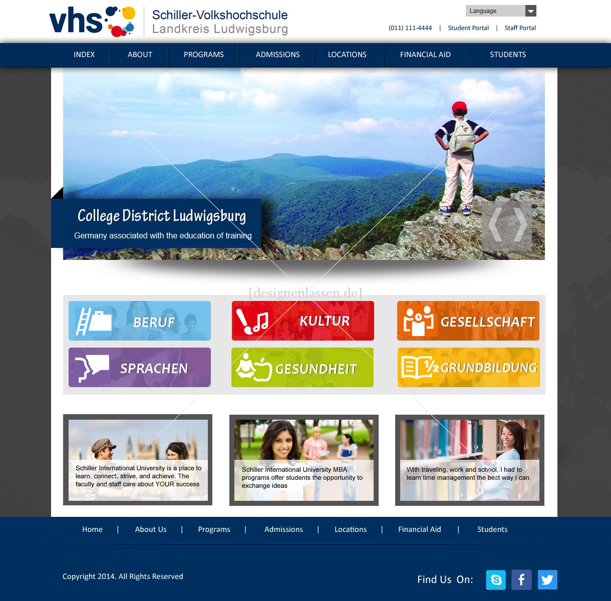 Schiller-Volkshochschule Kreis Ludwigsburg sucht neues Webdesign