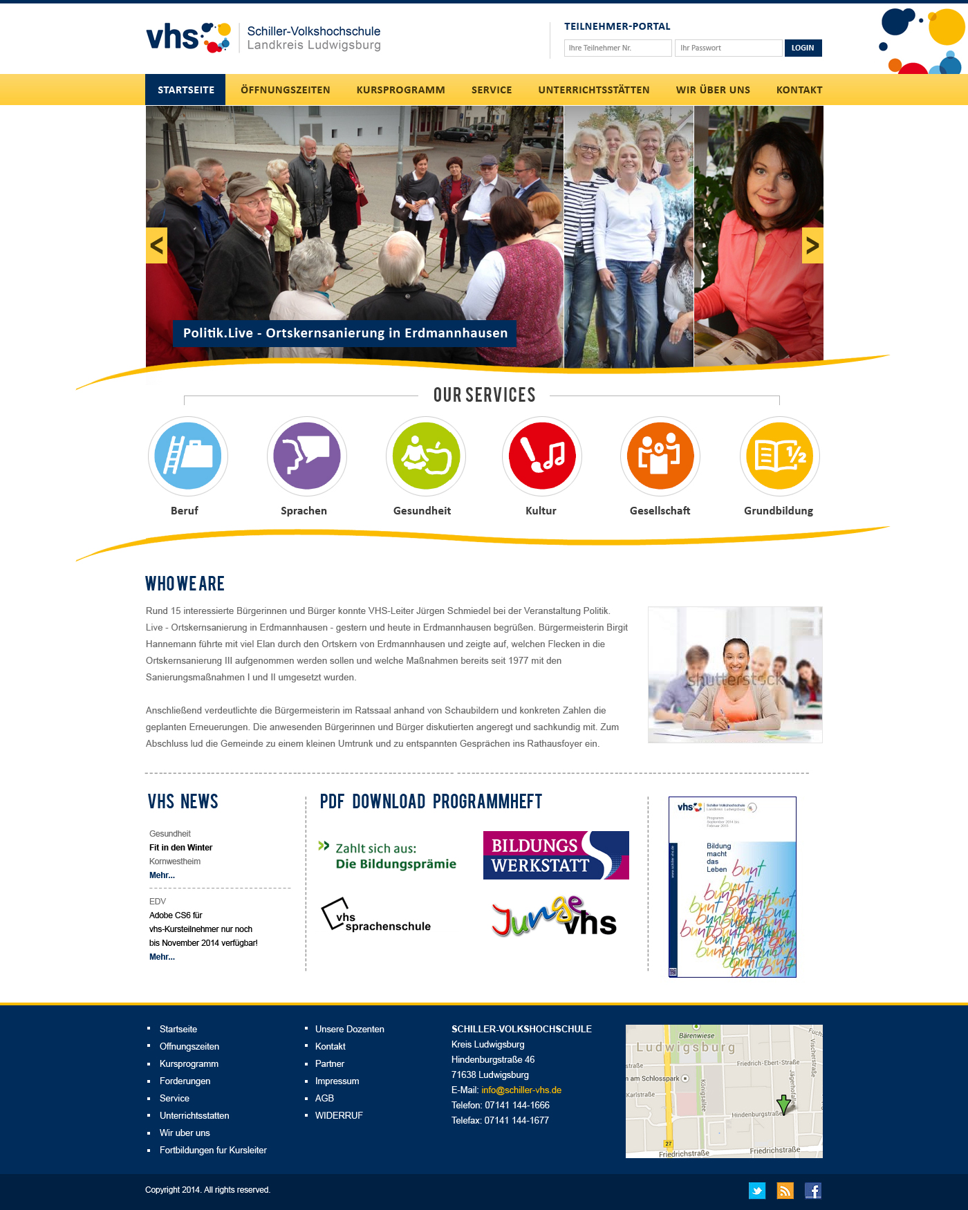 Schiller-Volkshochschule Kreis Ludwigsburg sucht neues Webdesign