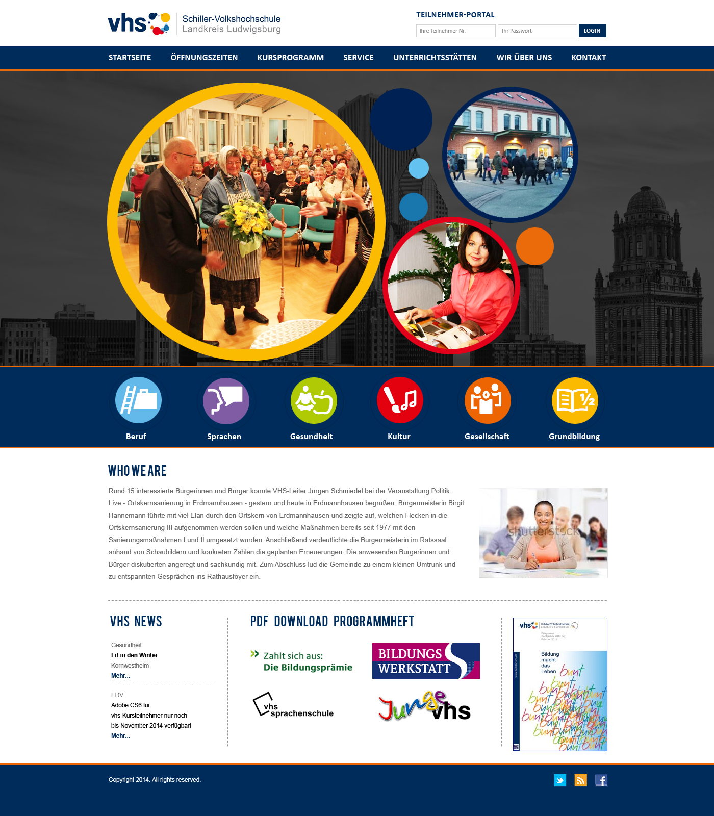 Schiller-Volkshochschule Kreis Ludwigsburg sucht neues Webdesign