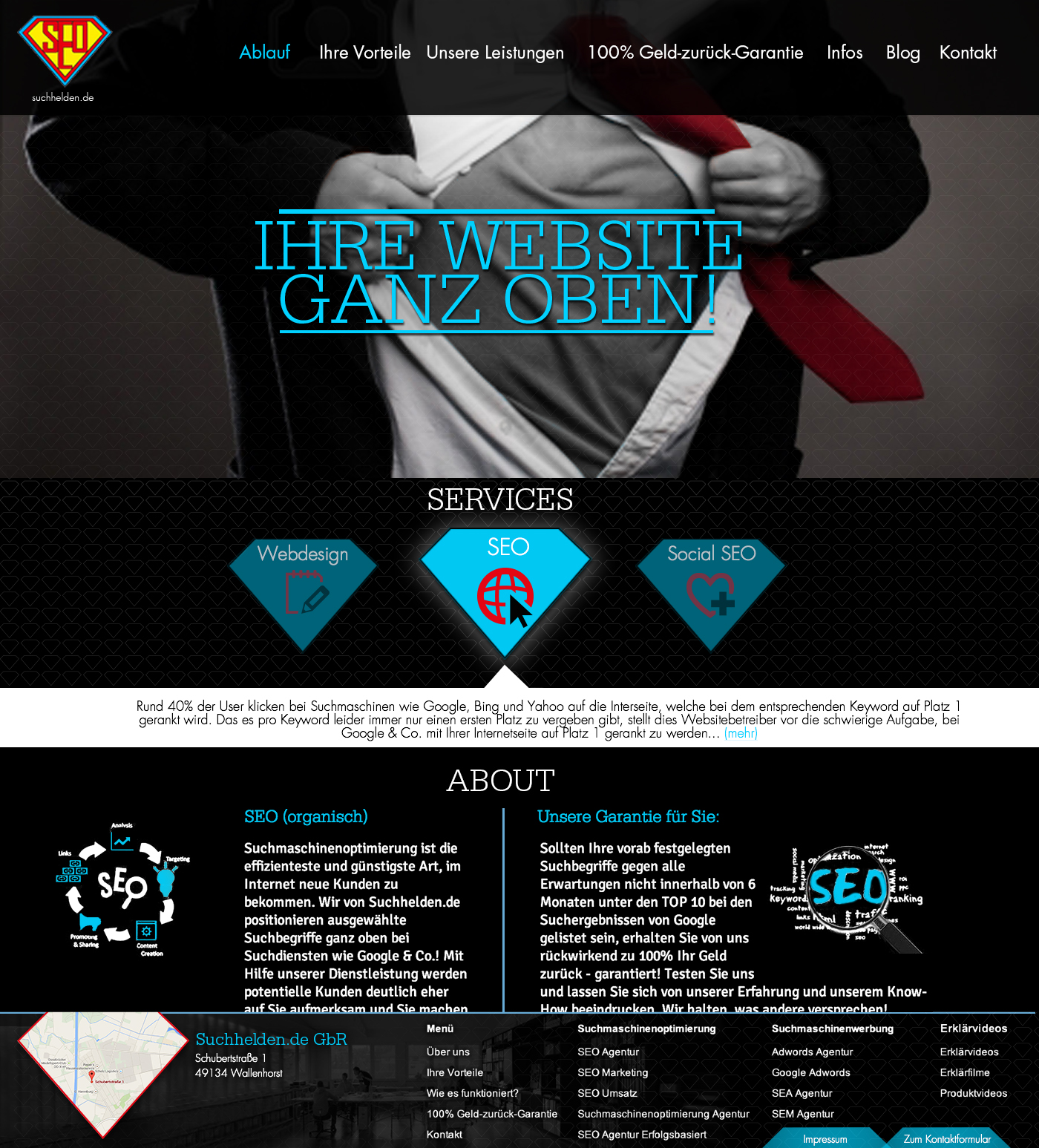 SEO Agentur www.suchhelden.de - Webseite soll neu designed werden (Start- und Unterseite)