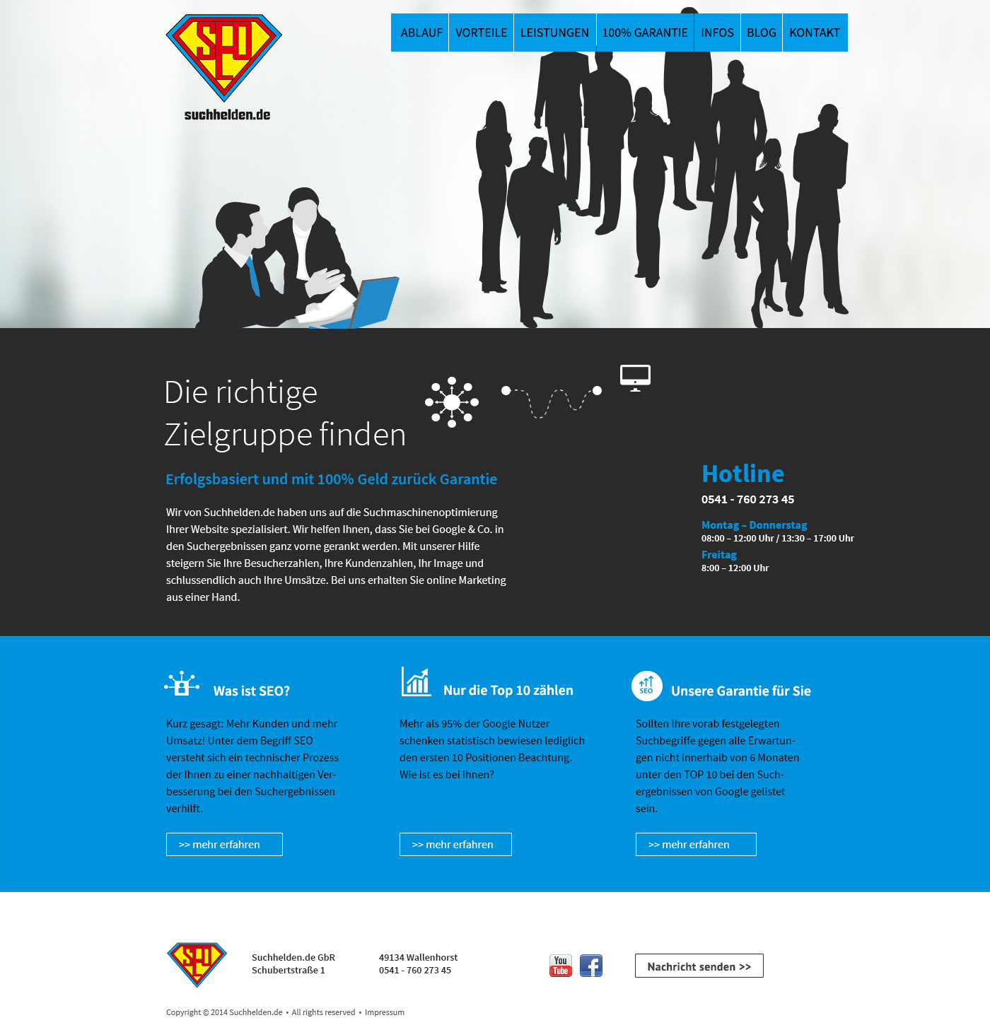 SEO Agentur www.suchhelden.de - Webseite soll neu designed werden (Start- und Unterseite)