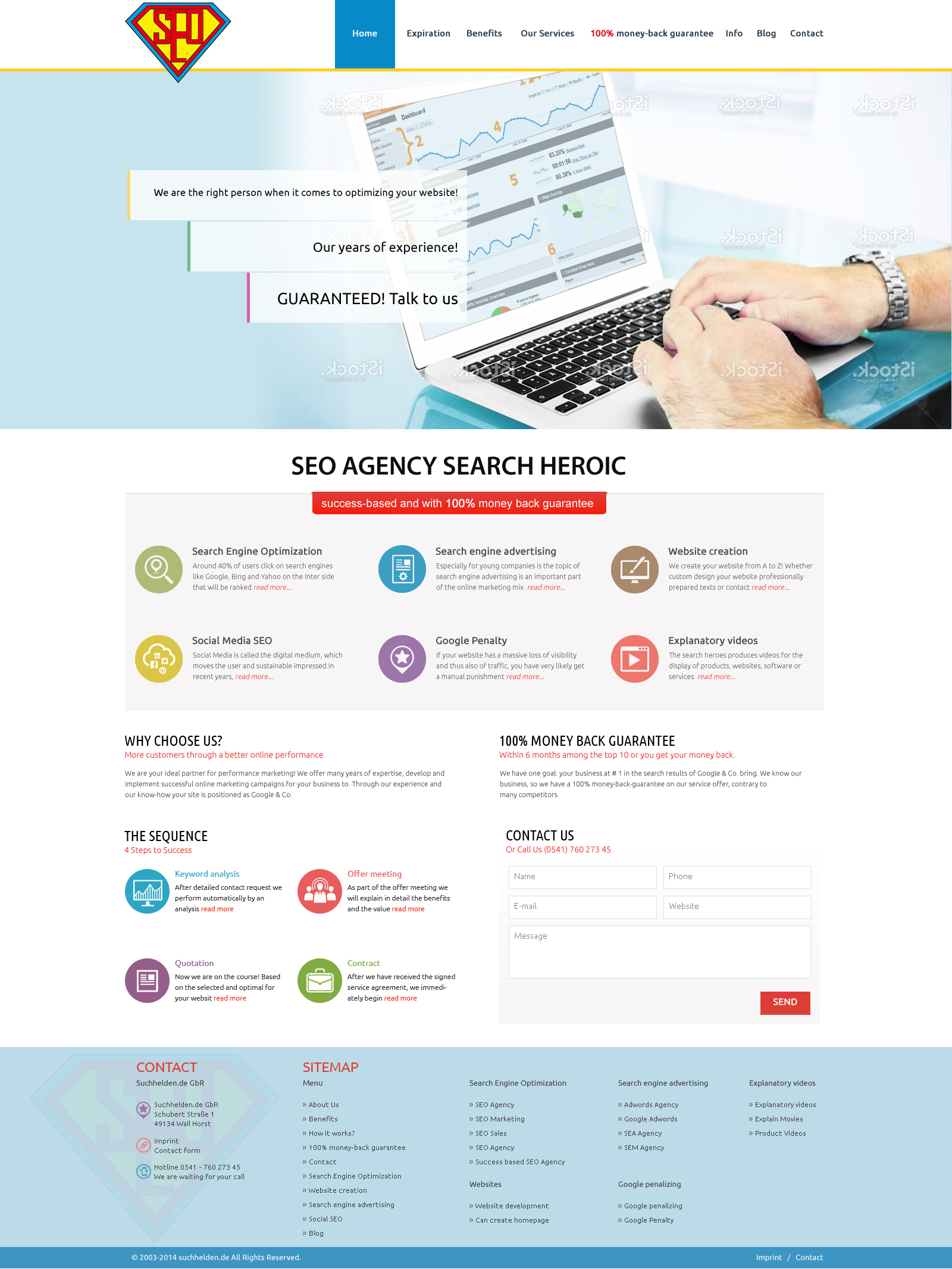 SEO Agentur www.suchhelden.de - Webseite soll neu designed werden (Start- und Unterseite)