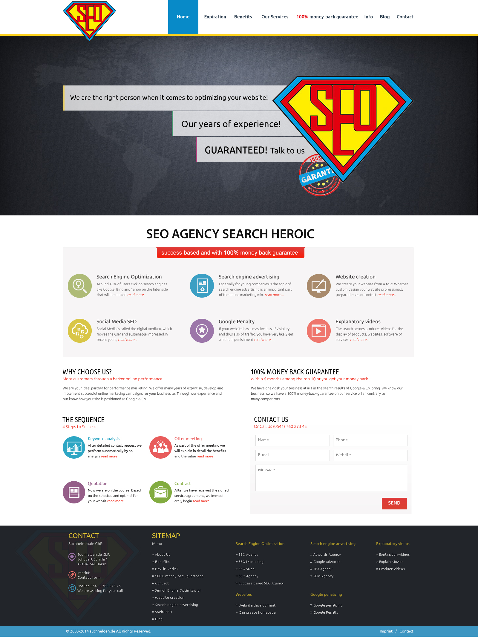 SEO Agentur www.suchhelden.de - Webseite soll neu designed werden (Start- und Unterseite)