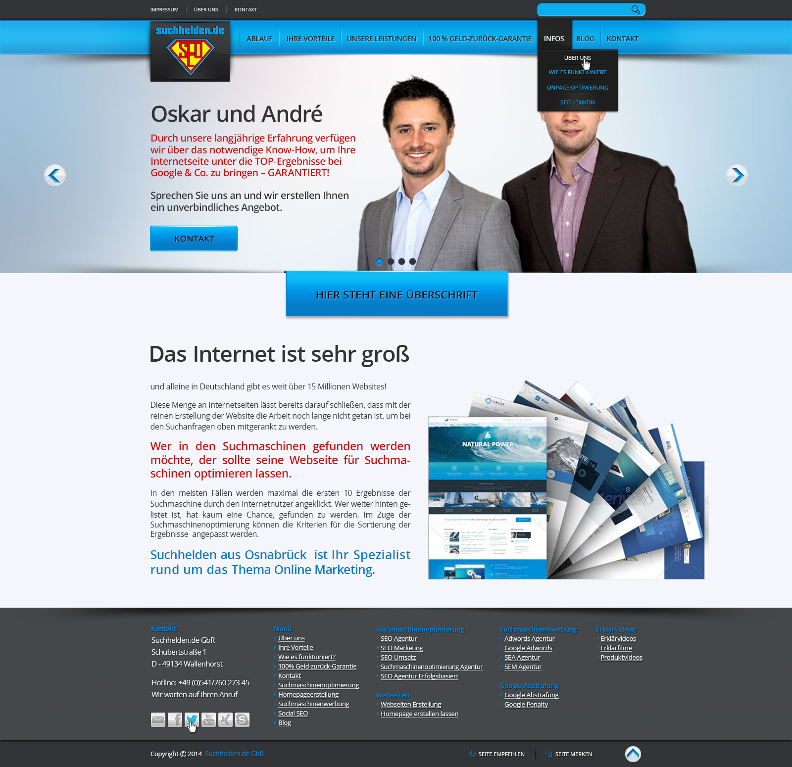 SEO Agentur www.suchhelden.de - Webseite soll neu designed werden (Start- und Unterseite)