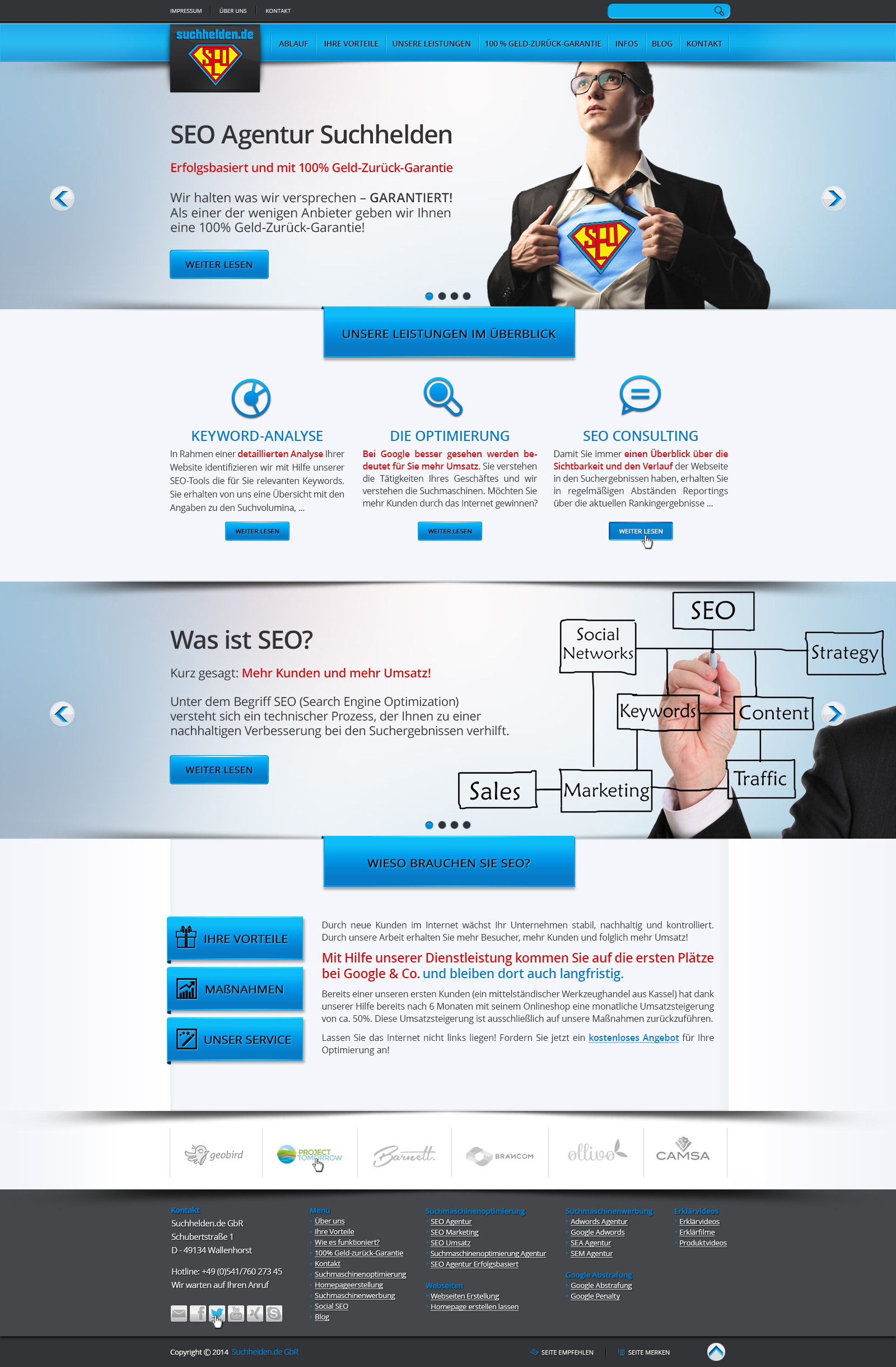 SEO Agentur www.suchhelden.de - Webseite soll neu designed werden (Start- und Unterseite)
