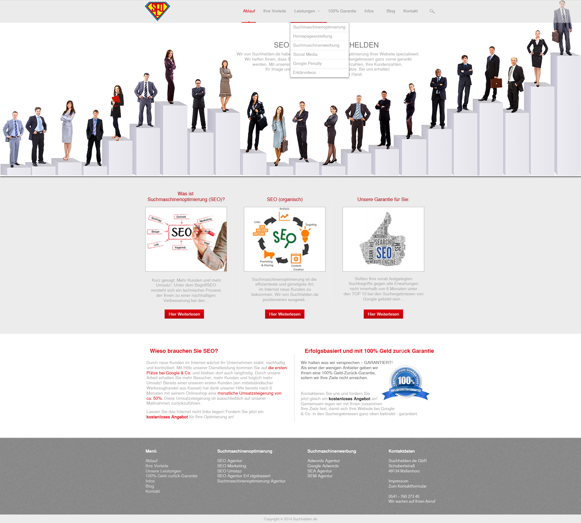 SEO Agentur www.suchhelden.de - Webseite soll neu designed werden (Start- und Unterseite)