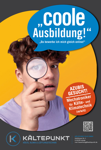 Plakat-Design für Montage von Kälte-, Klima- und Lüftungsanlagen