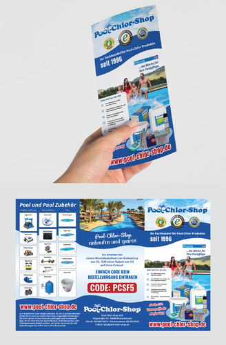 Flyer-Design für Onlineshop für Schwimmbäder