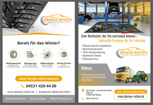  Flyer für Reifen- und Autoservicebetrieb