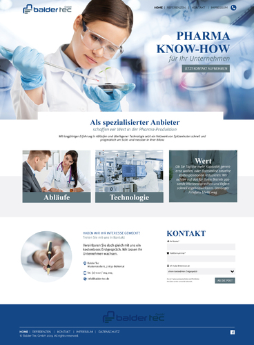  Consulting im Pharmaproduktionsbereich sucht Webdesign