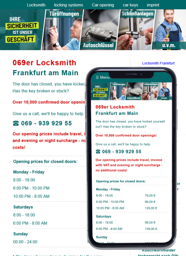 Online-Marketing Material für Schlüsseldienst