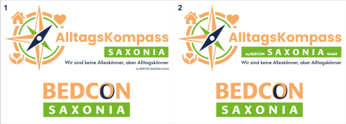 Logo und Farbkonzept für AlltagsKompass SAXONIA als Alltagsbegleitung innerhalb der Bedcon SAXONIA GmbH
