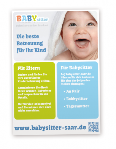 Flyer für Babysitter-Portal