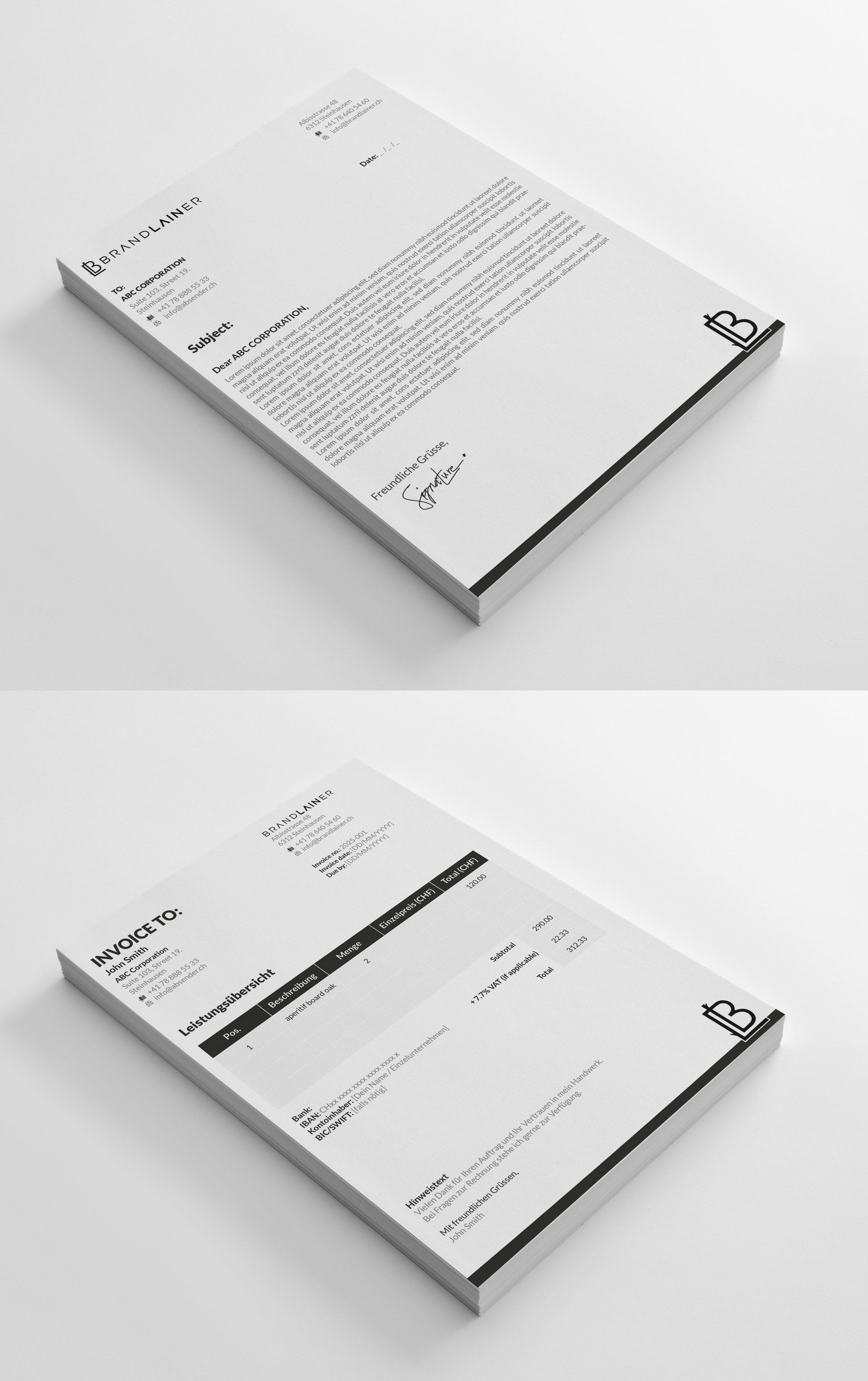 Geschäftspapiere (Brief und Rechnungsvorlage) für Design und Herstellung von Holzprodukten von shabnumkhan, Design 12