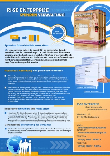 Flyer für Spenden-Software