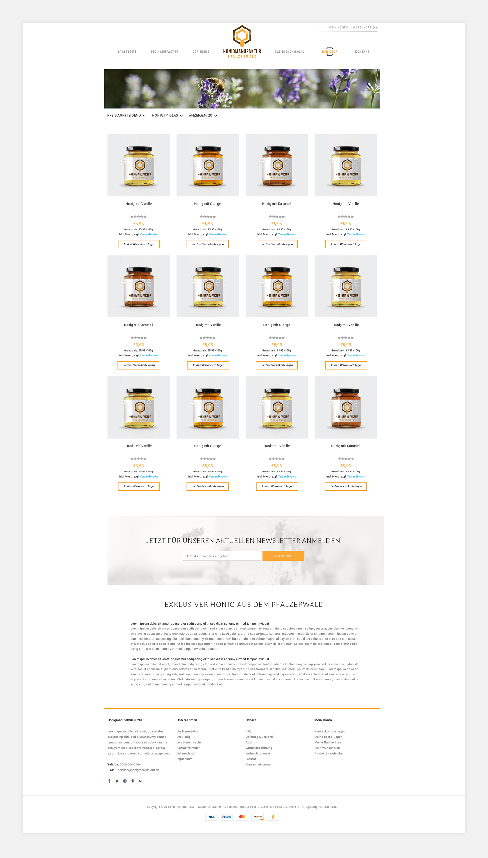 Webdesign für Honigmanufaktur