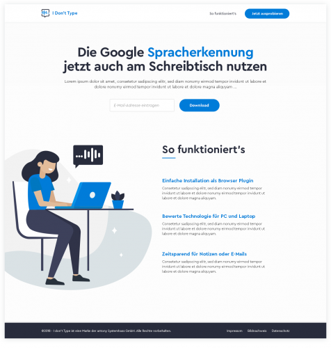 Webdesign für Spracherkennungssoftware