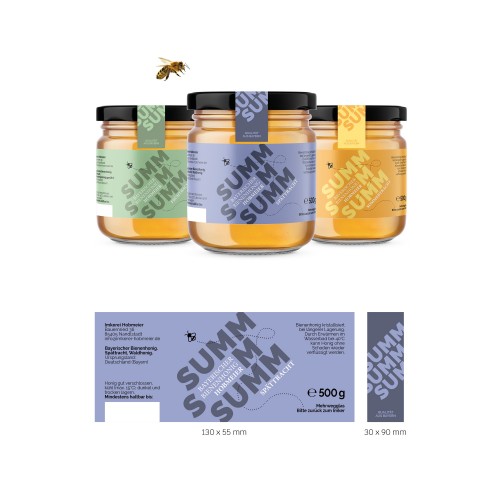 Etiketten-Design für Honiggläser