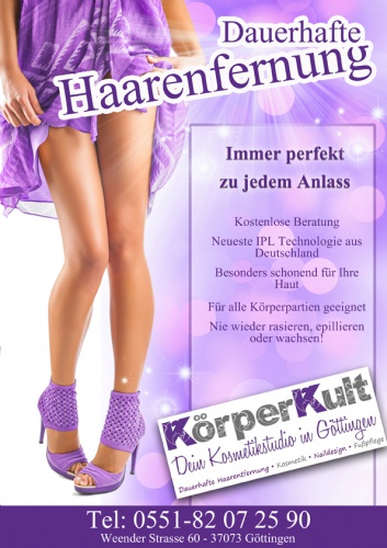 Körperkult Kosmetik Göttingen sucht Werbeplakat für Außenwerbung