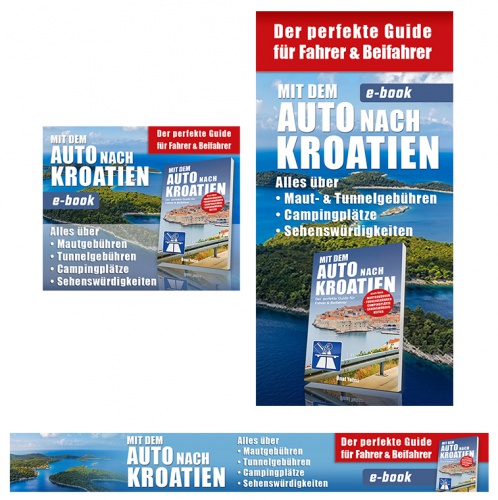  Webbanner-Design für Ebook - Mit dem Auto nach Kroatien ( Affiliate und Adsense)