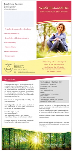 Flyer-Design für Wechseljahresberatung