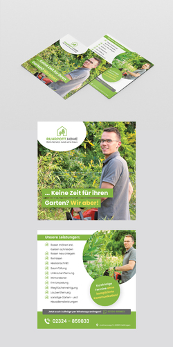 Flyer-Design für Gartenarbeit in Privathaushalten und kleinen Betrieben