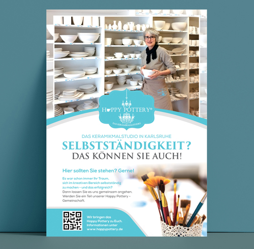 Happy Pottery - das Keramikmalstudio, sucht Plakat-Design für Franchisepartner-Findung