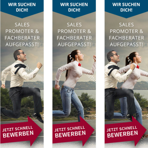 2 Stellenanzeigenbanner für Personaldienstleister zur Werbung auf Promotion-Jobplattform