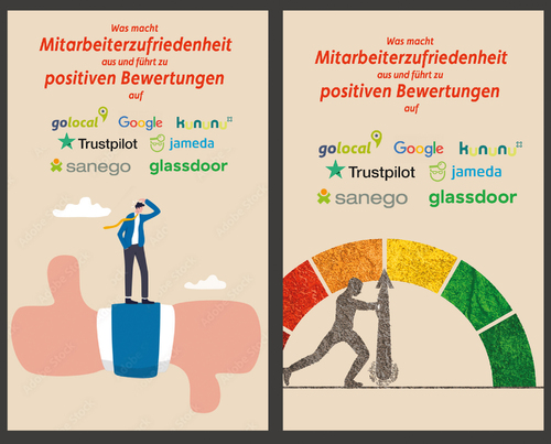 Buchcover für mittelständige Unternehmen die positive Bewertungen erhalten möchten