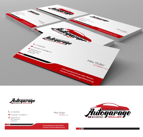 Logo-Design und Visitenkarten für Autogarage mit Occasion