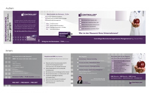 Flyer und Scheck für Neukundengewinnung