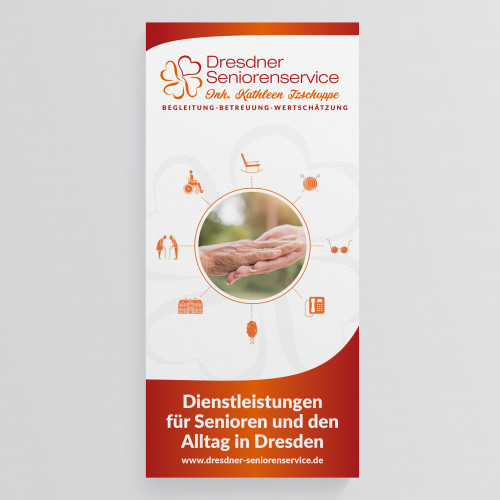  Flyer-Design für Betreuung von pflegebedürftigen/hilfebedürftigen Senioren