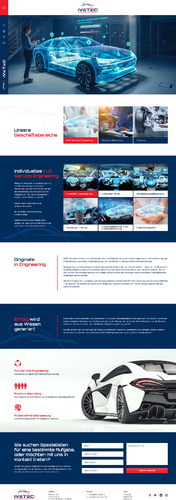 Webdesign für Automotive Engineering Webpage