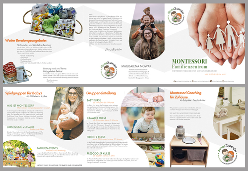 Flyer-Design für ein Montessori Familienzentrum