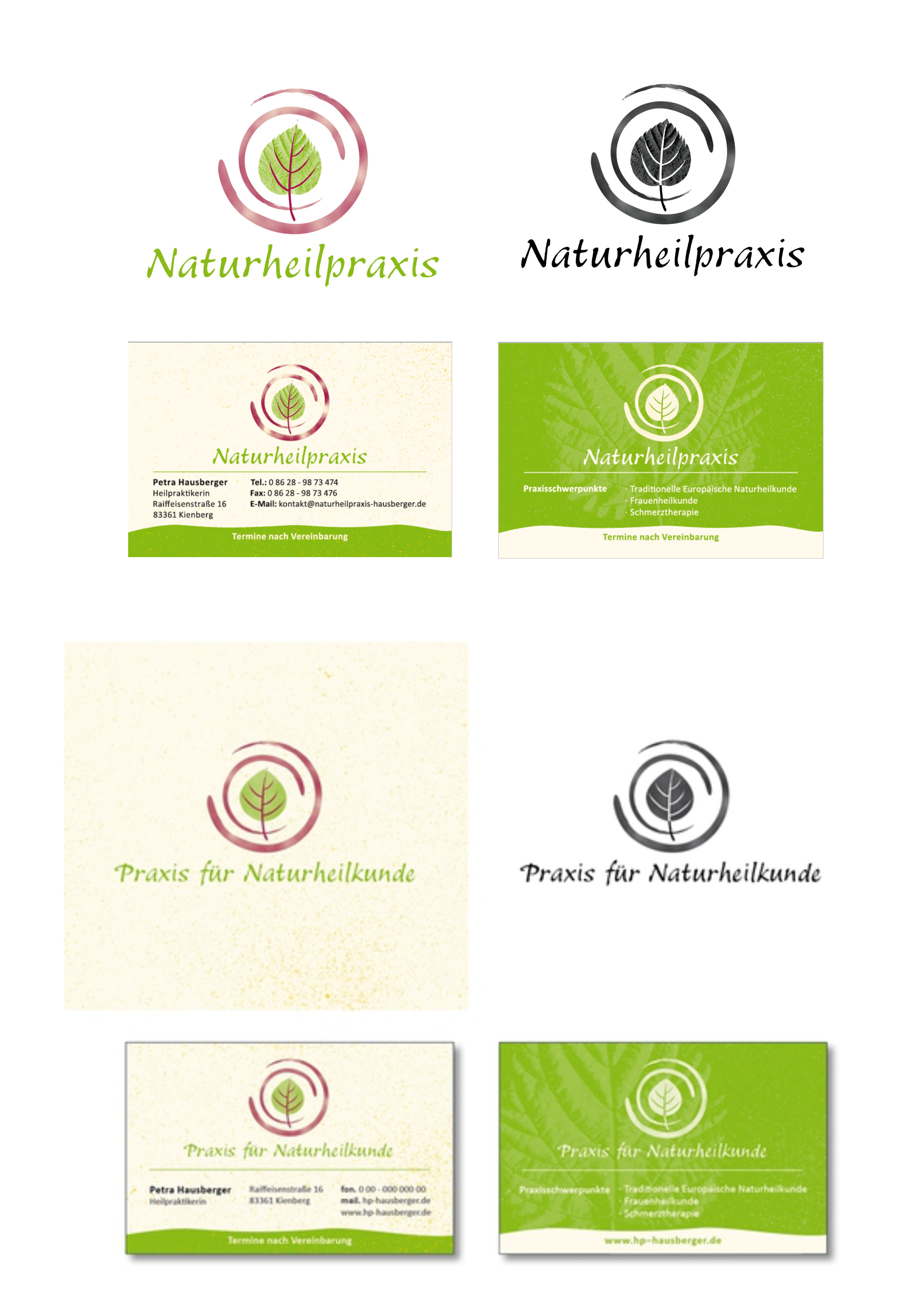 Heilpraktikerin, Naturheilpraxis sucht Logo und Visitenkartendesign