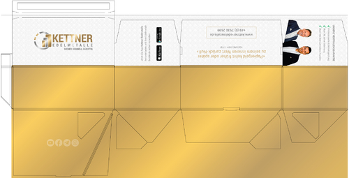 Layout für Versandkarton eines Edelmetallhändlers