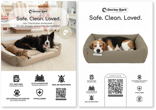 Plakate für Hundebetten, Hundekissen & Autodecken