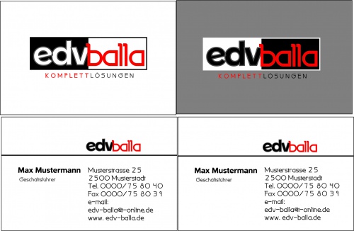 EDV-Balla Komplettlösungen - Logo für EDV Shop (+Visitenkarte) mit Wiedererkennungswert