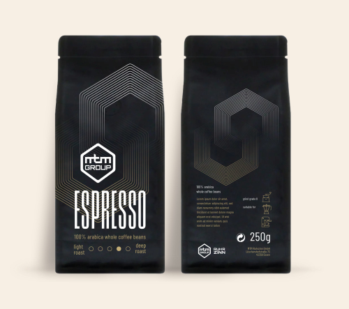 Merchandising Kaffeebohnen mit Firmen Branding