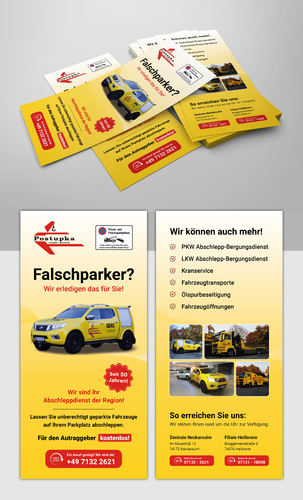 Flyer-Design für Abschleppunternehmen